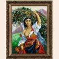 Набор для вышивания бисером ЗОЛОТЫЕ РУЧКИ "Итальянка с цветами" 